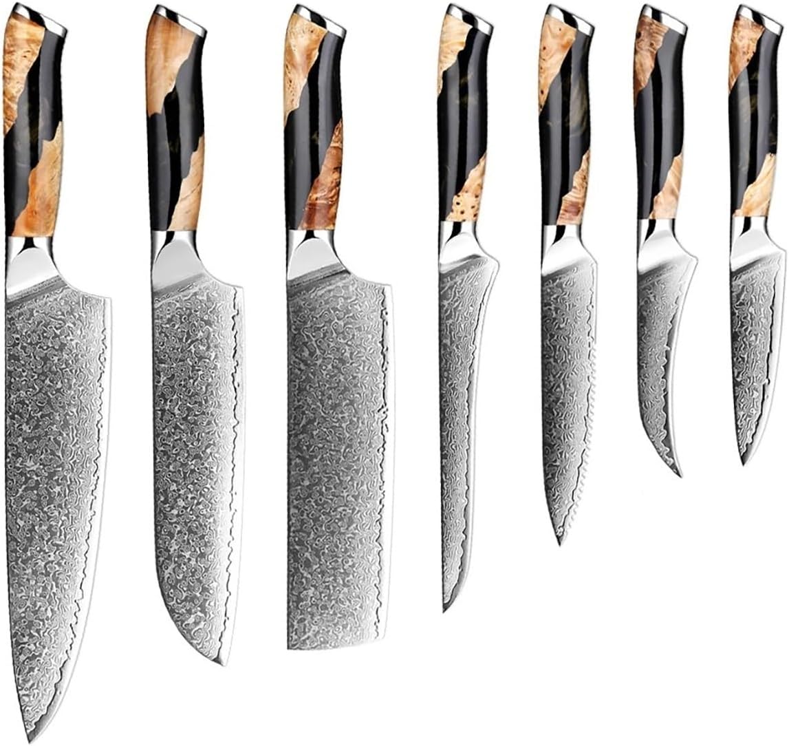 Set Cuchillos Cocina 7 Piezas Acero Inoxidable Forjados