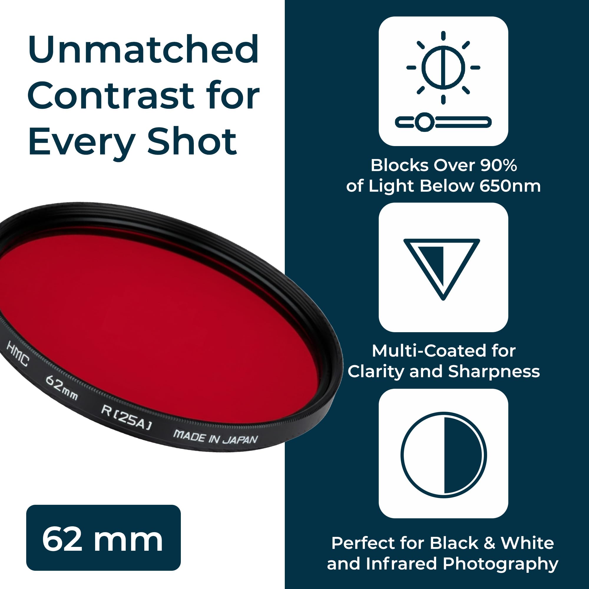 Amazon | Hoya 62 mm #レッド25マルチコーティングガラスフィルタ