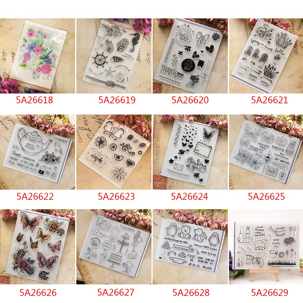 TIMBRO SILICONE FAI DA TE KOFUN - Motivo Dente Di Leone, 14x18 Cm - Per Scrapbooking, Carte Regalo, Album Fotografici - Foto 4