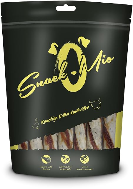 SnackOMio - Masticable premium para perros - Masticable crujiente de pato, 200g, 1 pack (1 x 0,2kg)