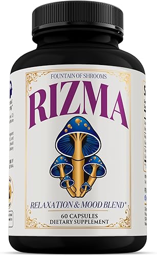 Rizma - Suplemento de hongo de melena de león, reishi y cordyceps para la función cerebral, el estado de ánimo, la concentración y la energía - 60