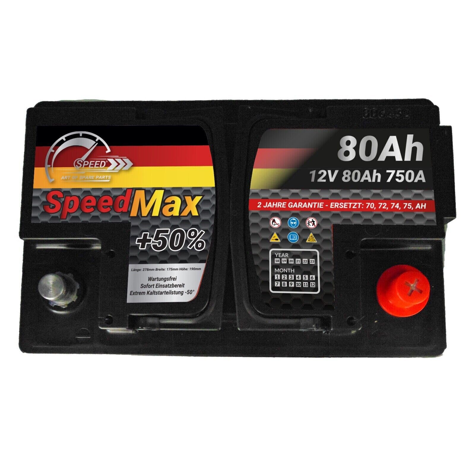Autobatterie Speed Max ersetzt (80 Ah)