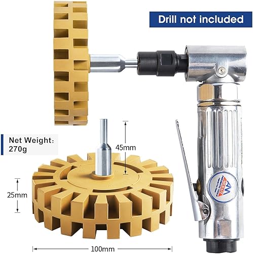 Miniatura 8 de Eliminador de calcomanías, rueda de goma para taladro, elimina rayas de automóvil, cintas de vinilo y gráficos de goma para autos, RV, motocicletas,