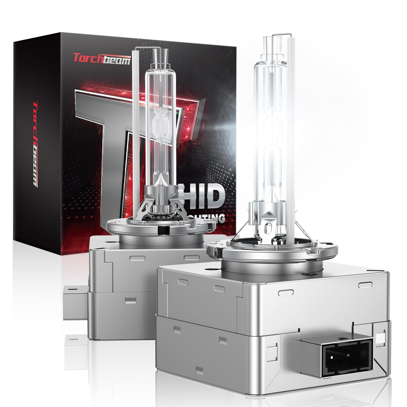 Torchbeam Bombillas Xenon D3S HID, 35W 6000K Blanco,150% Distancia Iluminación, Bombilla de Repuesto de Xenón, IP67, 5 Años de Vida, Paquete de 2