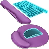Vista 13 de KTRIO Reposamuñecas ergonómico para teclado y alfombrilla para mouse con reposamuñecas, soporte de muñeca de espuma viscoelástica para escribir