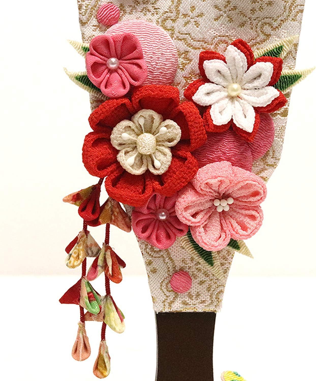 羽子板 チリメんツマミ細工 羽子板飾リ 折リ鶴 赤 小サイズ スタンド付キ HK-311 Amazon | 人形ノコどモヤ本店 羽子板 チリメんツマミ細工 羽子板