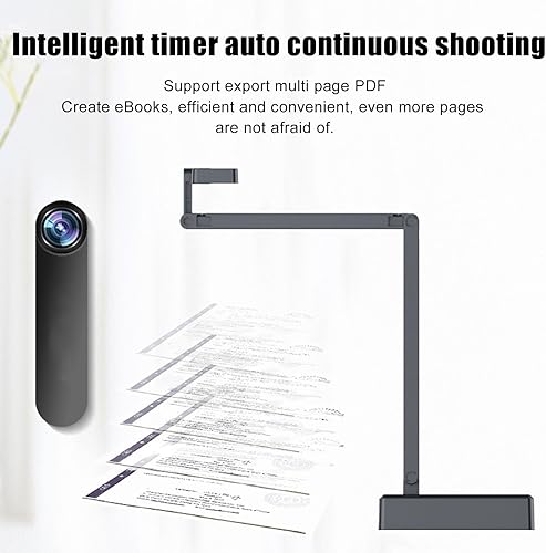 Miniatura 3 de Cámara de documentos USB, cámara web de documentos 4K Ultra HD de 16MP con ángulo ajustable, enfoque manual automático, ajuste de brillo para
