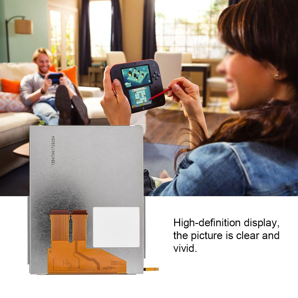 Socobeta Sostituzione Schermo LCD di Ricambio Parte Superiore e Inferiore di Riparazione dello Schermo LCD Compatibile con 2DS