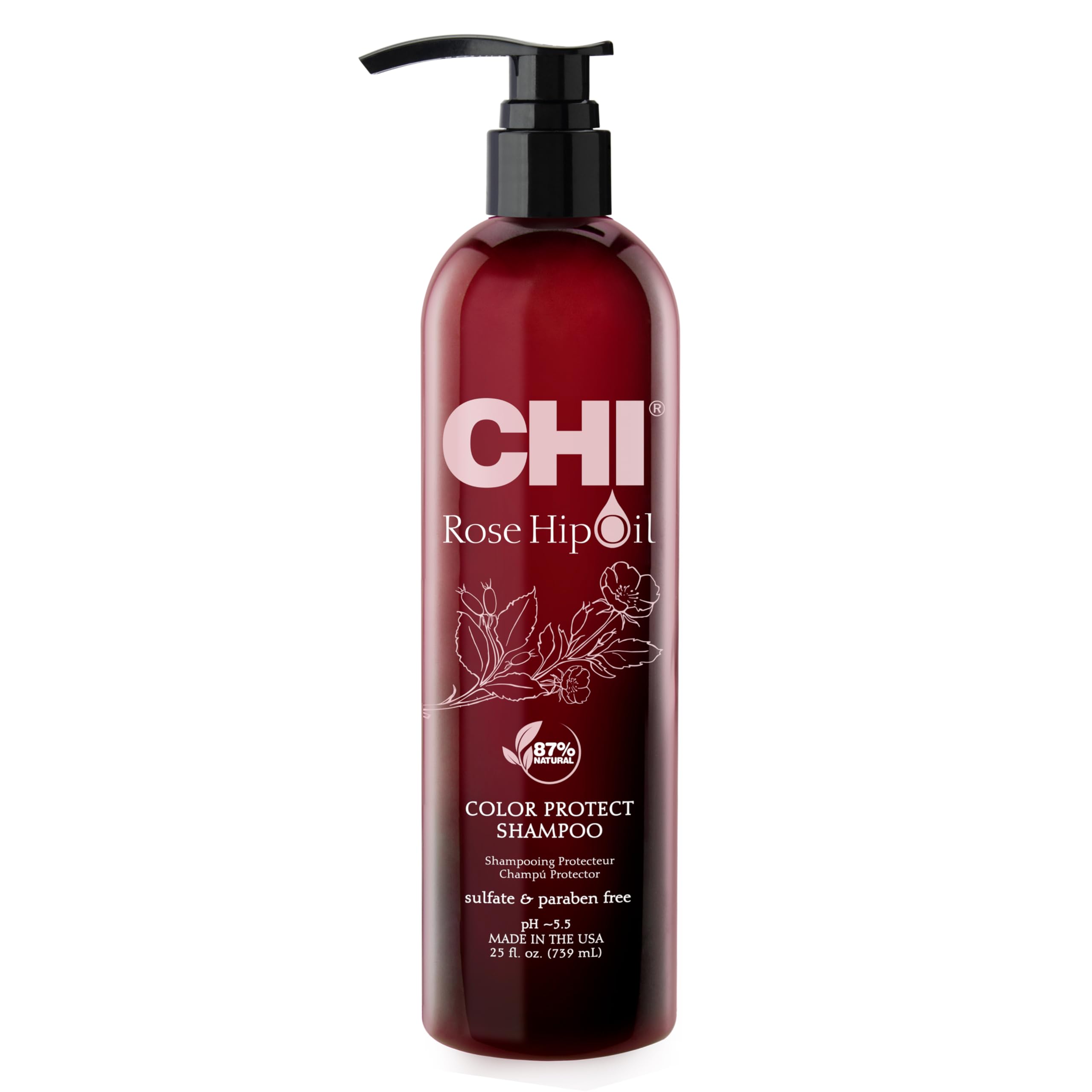 CHI Rose Hip Oil Color Nurture Protecting Shampoo, 739 ml