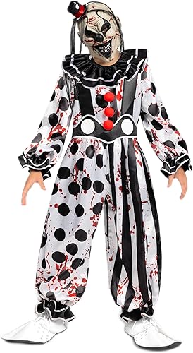 Spooktacular Creations Disfraz de payaso asesino de Halloween, disfraz de payaso asesino de terror para Halloween