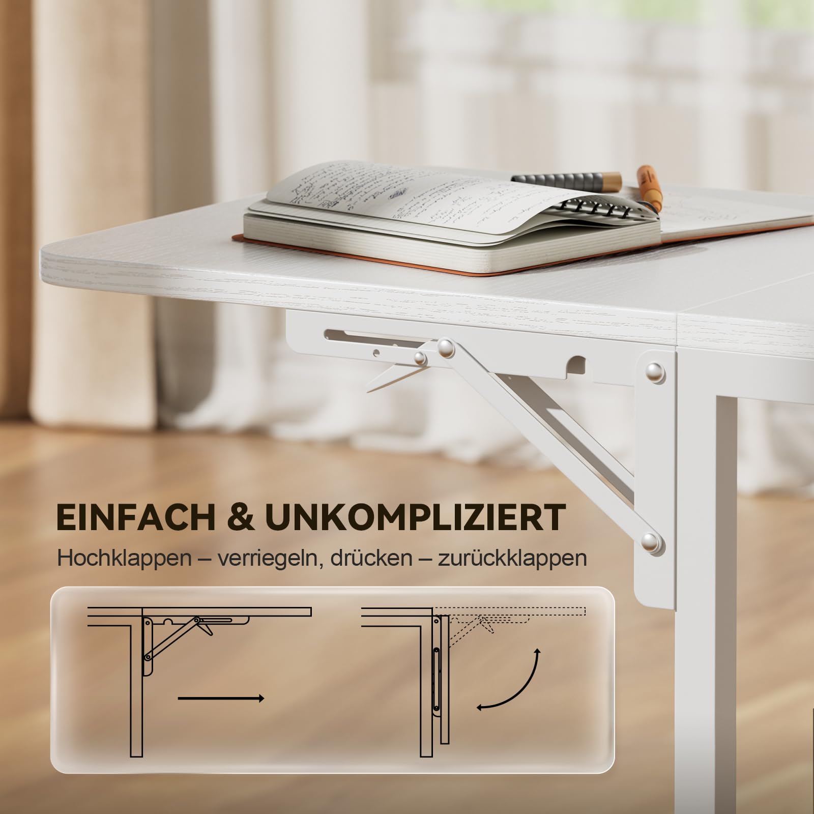 HLONONE 140 × 85 cm Schreibtisch mit Schubladen & LED, Computertisch mit Steckdose, Bürotisch mit Stauraum und Monitorablage, Eckschreibtisch für Homeoffice Schlafzimmer, Weiß