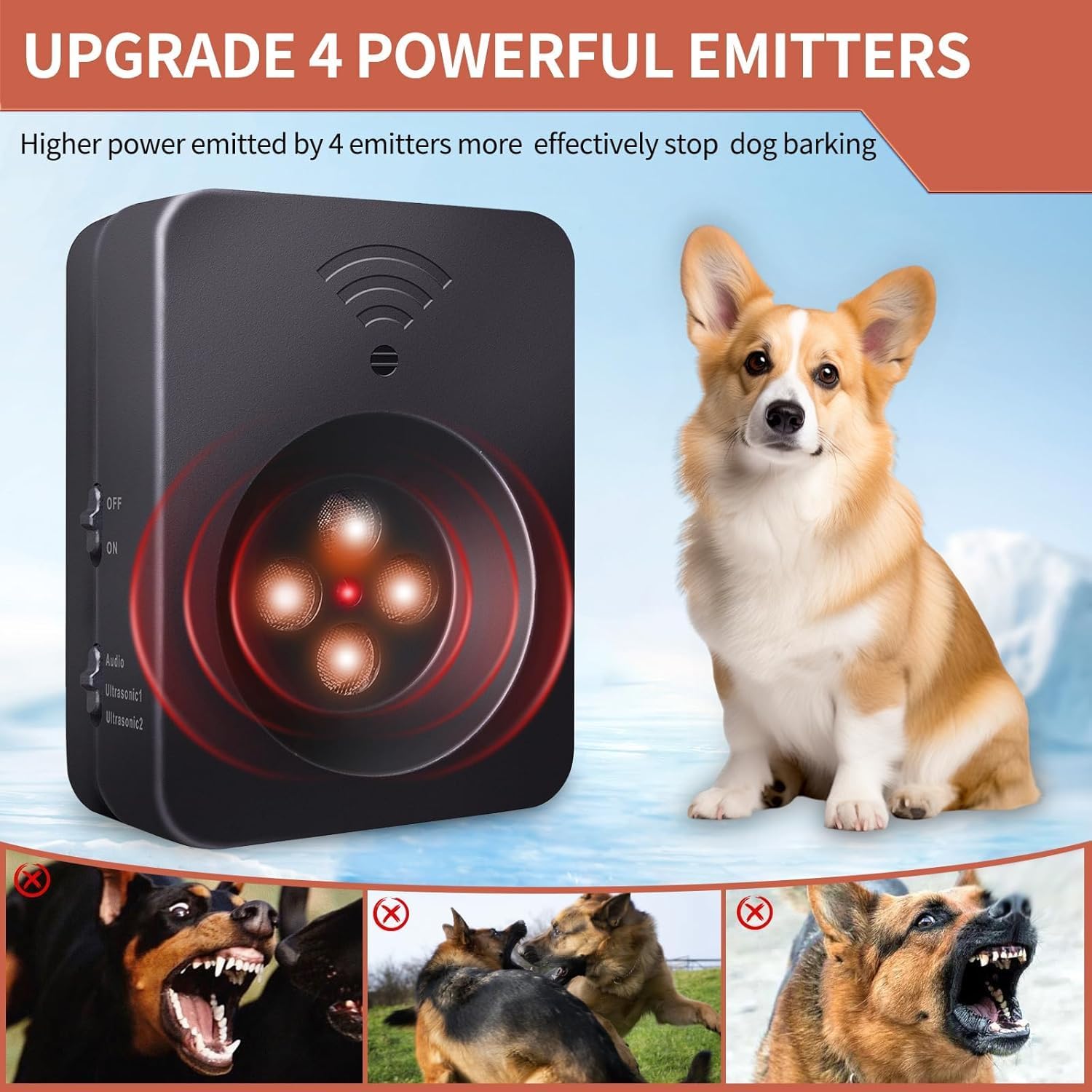 Similar Anti Barking Devices, Auto Ultrasonic Dog Bark Deterrent Devices Long Range 50ft, 3 Modes Rechargeable Bark Box Barking Control Devices, Effective Stop Barking Dog Devices Indoor/Outdoor Training Black 1 Pcs