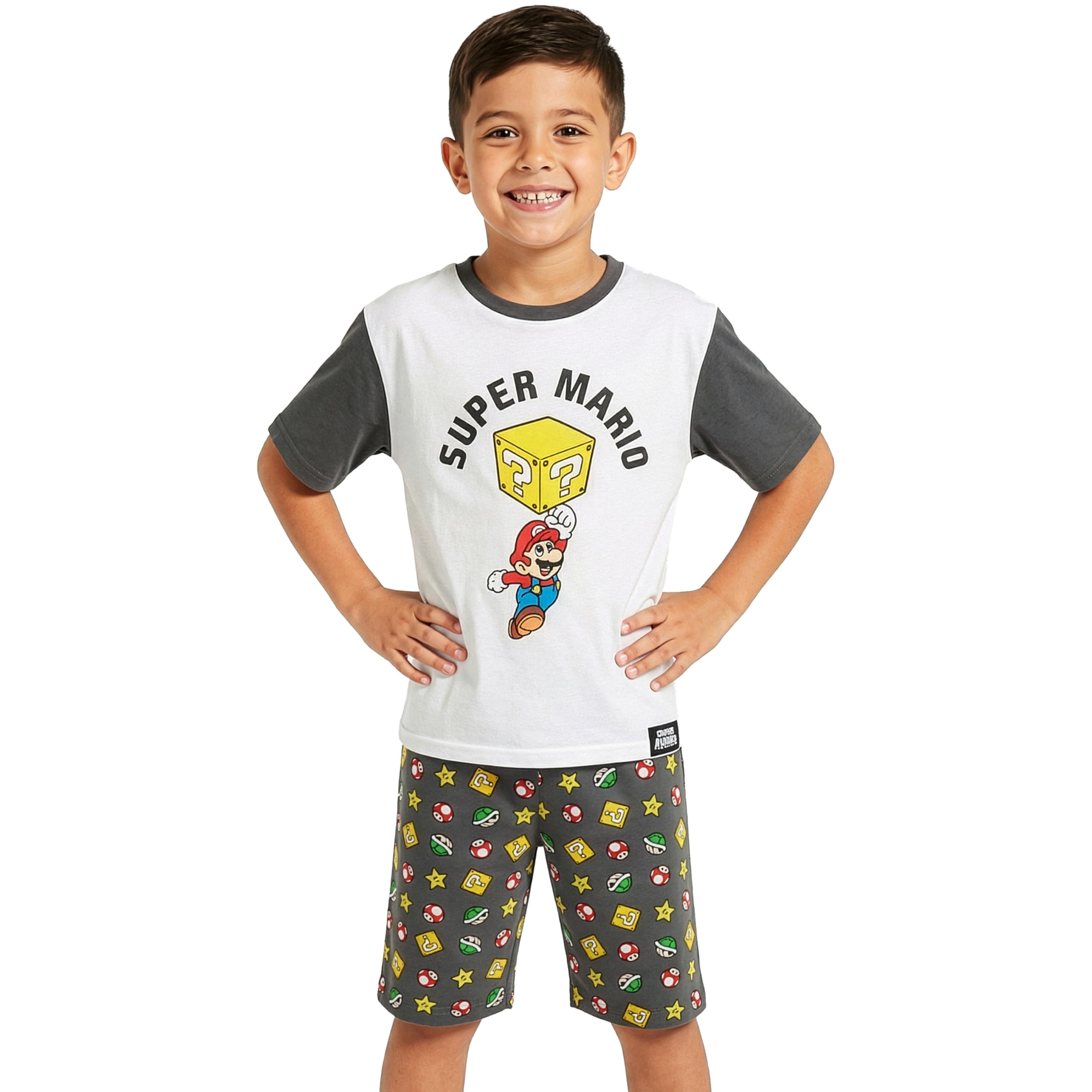 Super Mario Pijama Niño 5-14 Años Conjunto Verano Pijama Corto Ropa Dormir Infantil Regalos