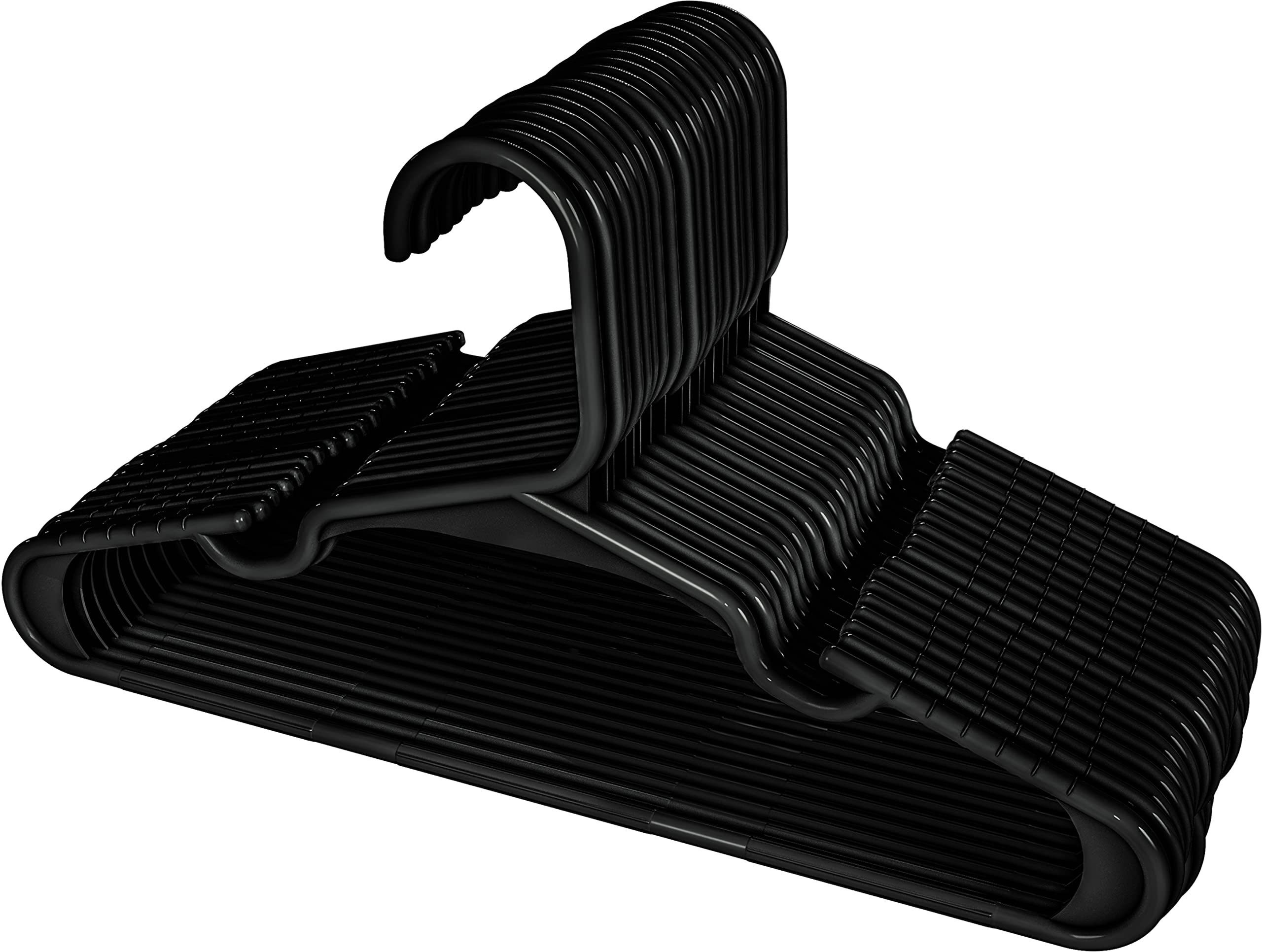 Utopia Home Wieszaki na ubrania dziecięce i ubranka dla niemowląt, 29 cm plastikowe wieszaki do szafy, dziecięce wieszaki, do codziennego użytku, 40 szt., czarne