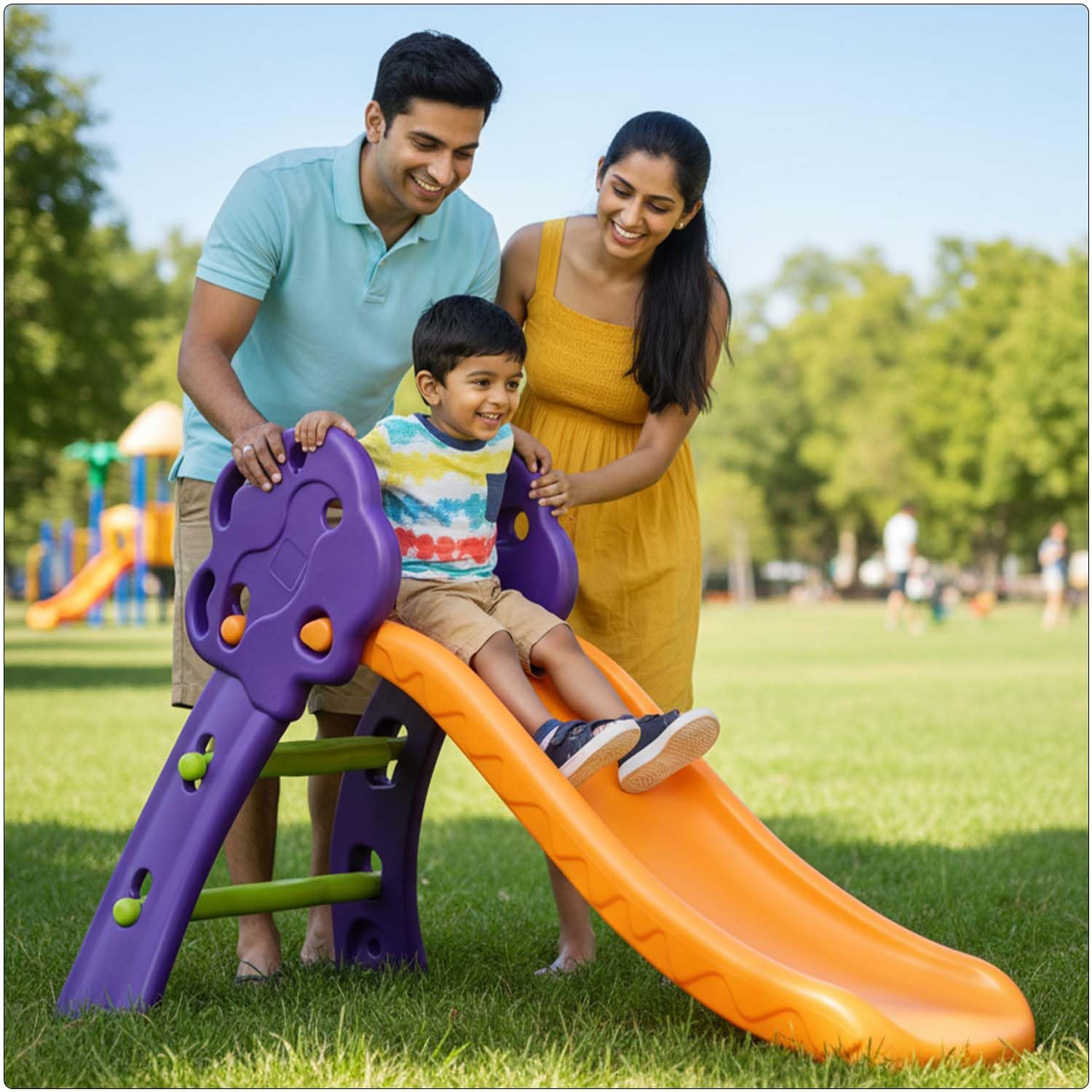 Toyzone Tree Slide - Purple & Orange | Baby Play Slide | Indoor & Outdoor Baby Slider | Easy Assembly | Safe Rounded Design | Kids Slide for 3-5 Years-image-20