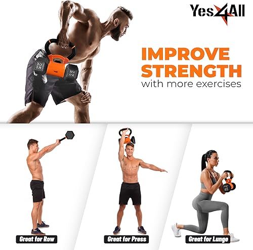 Miniatura 8 de Yes4All Agarre de pesas rusas, mango de agarre para mancuernas, convierte las mancuernas en pesas rusas para gimnasio en casa, pesas rusas para