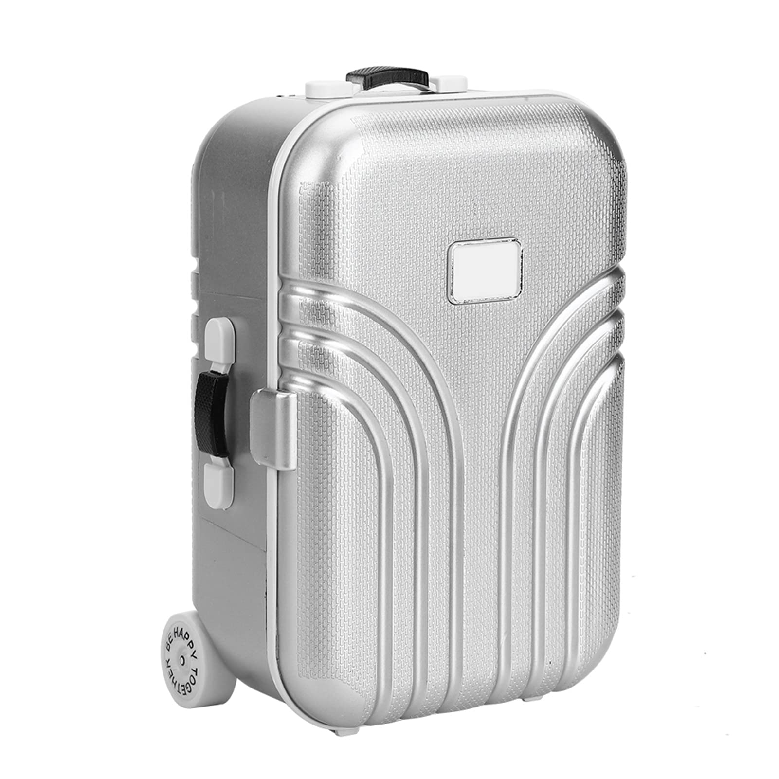 Valigia da viaggio per bambole, mini valigia trolley con apertura e chiusura per il trasporto dei bagagli, giocattolo per valigia arrotolabile (argento)