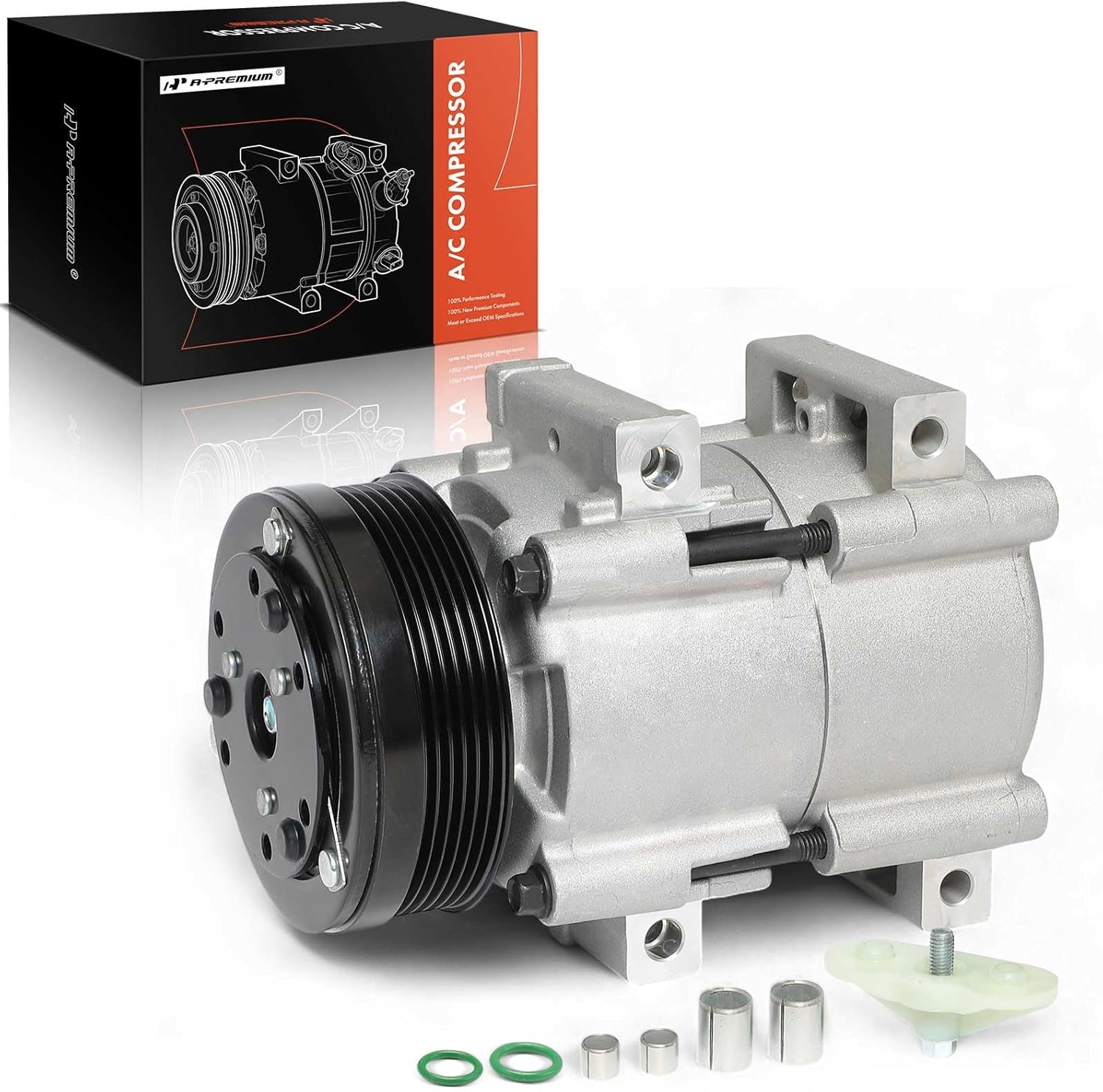 A-Premium A/C Compressor with Clutch Compatible with Ford Escort 1.9L 2.0L 1992-2002, Mercury Tracer 1.9L 2.0L 1992-1999