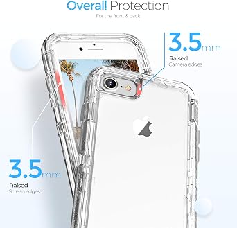 ORIbox Case Compatible with iPhone 7 Plus & 8 Plus, Heavy Duty Shockproof Anti-Fall Clear Case, Crystal Clear