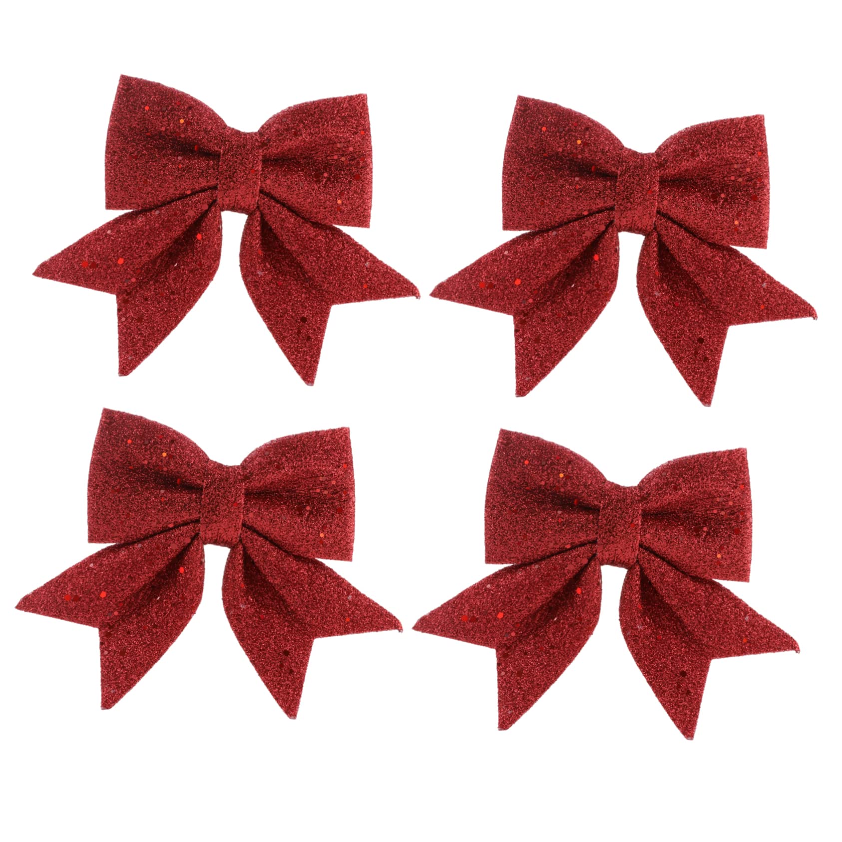 4piezas Lazos Navideños Polvo para Decorar Árboles De Navidad Adornos para Fiestas y Ventanas Diseño Brillante y Elegante