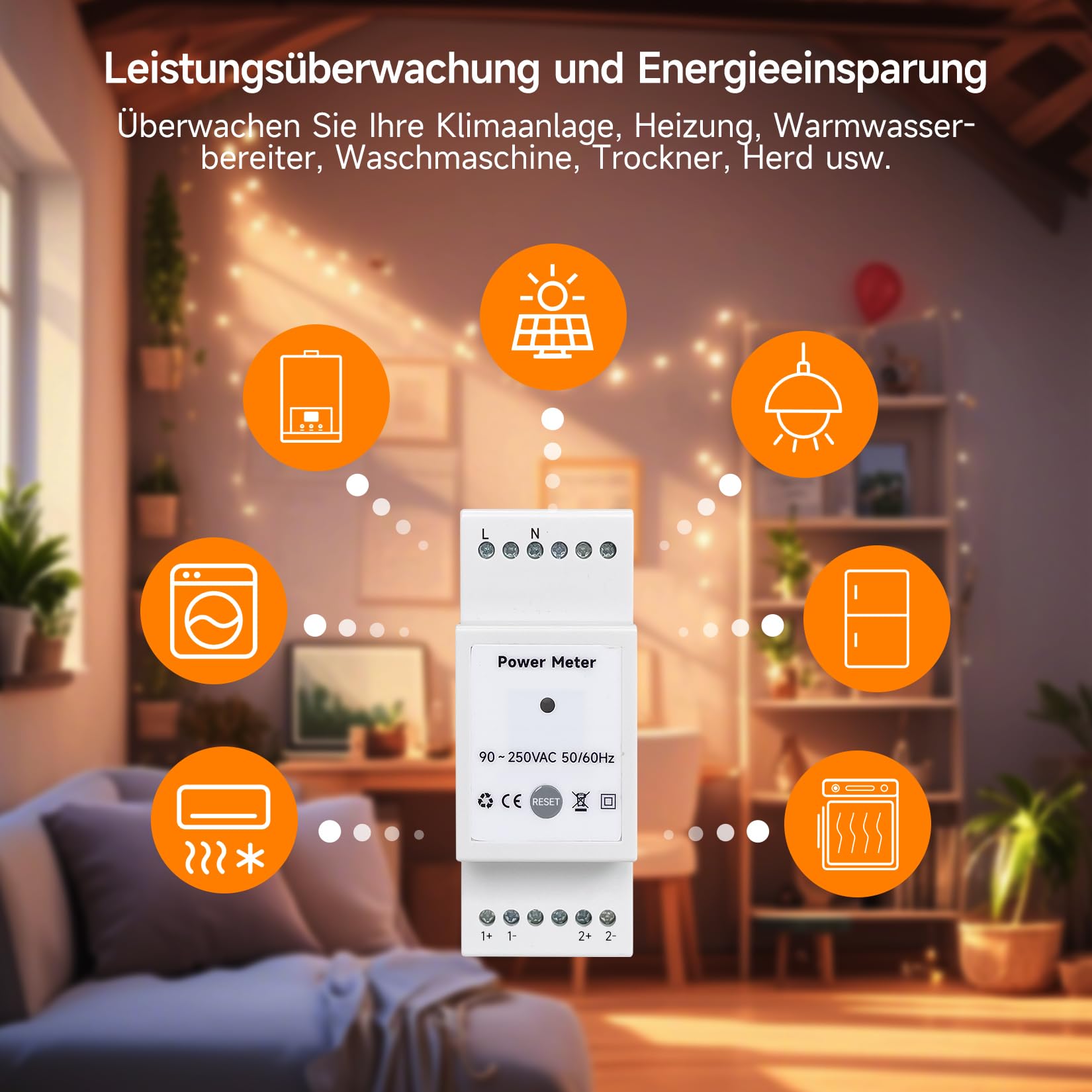 WLAN-Leistungsmonitor, Ein-/Dreiphasen-Energiemonitor, Spannung und Strom in Echtzeit, Alexa- und Google-Steuerung, Überlastschutz (EPMC472*80A)