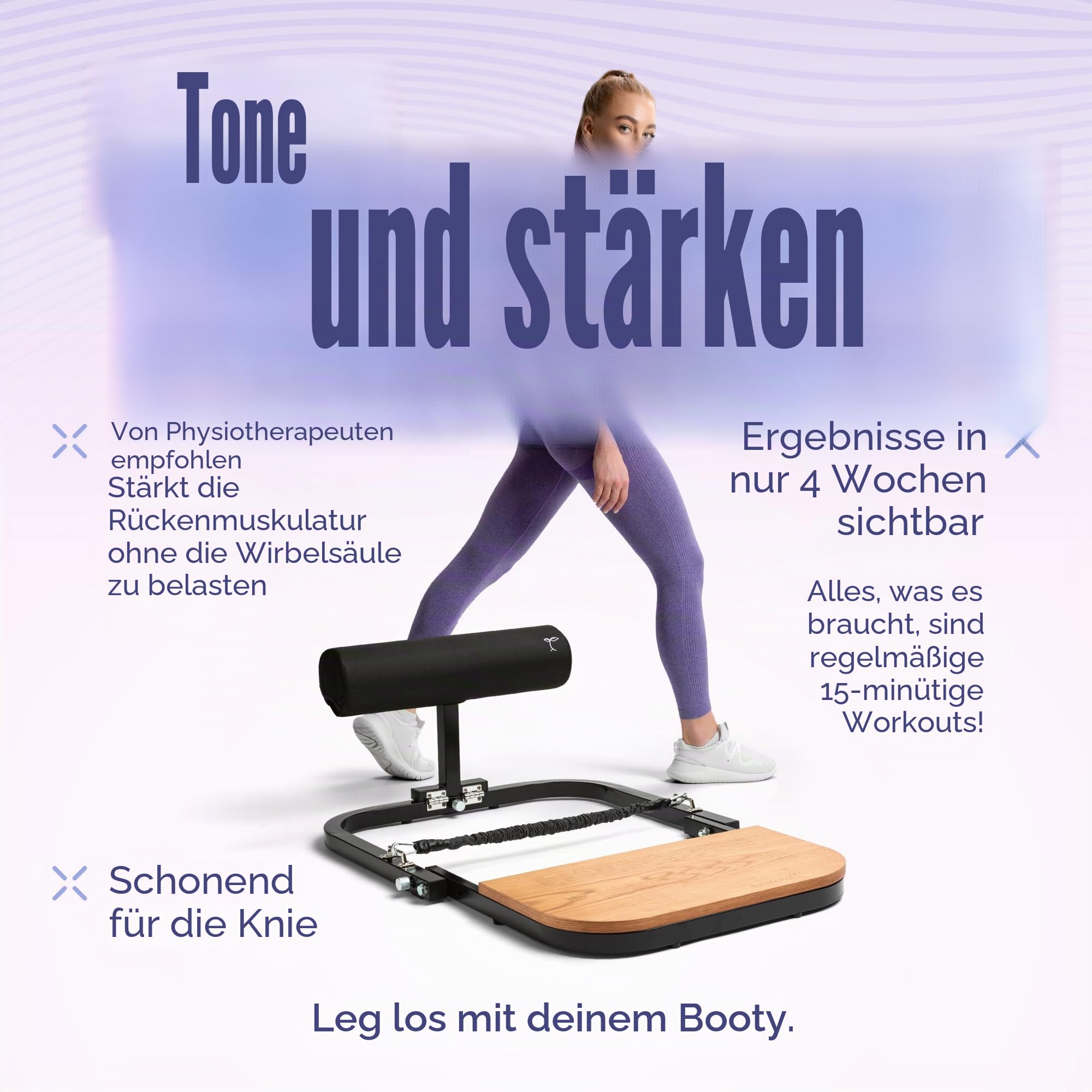 BootySprout Hüftstoßgerät für Gesäßmuskeltraining mit hohem Widerstand – Heim-Fitnessstudio – kommt mit 45, 90 und 61 kg Widerstand