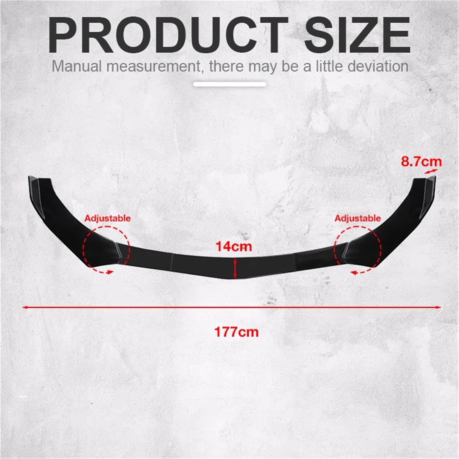 spoiler samochód warga ochronna 5 szt./zestaw ulepszonych łopat do przedniego zderzaka ze stopniowaną konstrukcją, materiał ABS(5Pcs Bright Black)