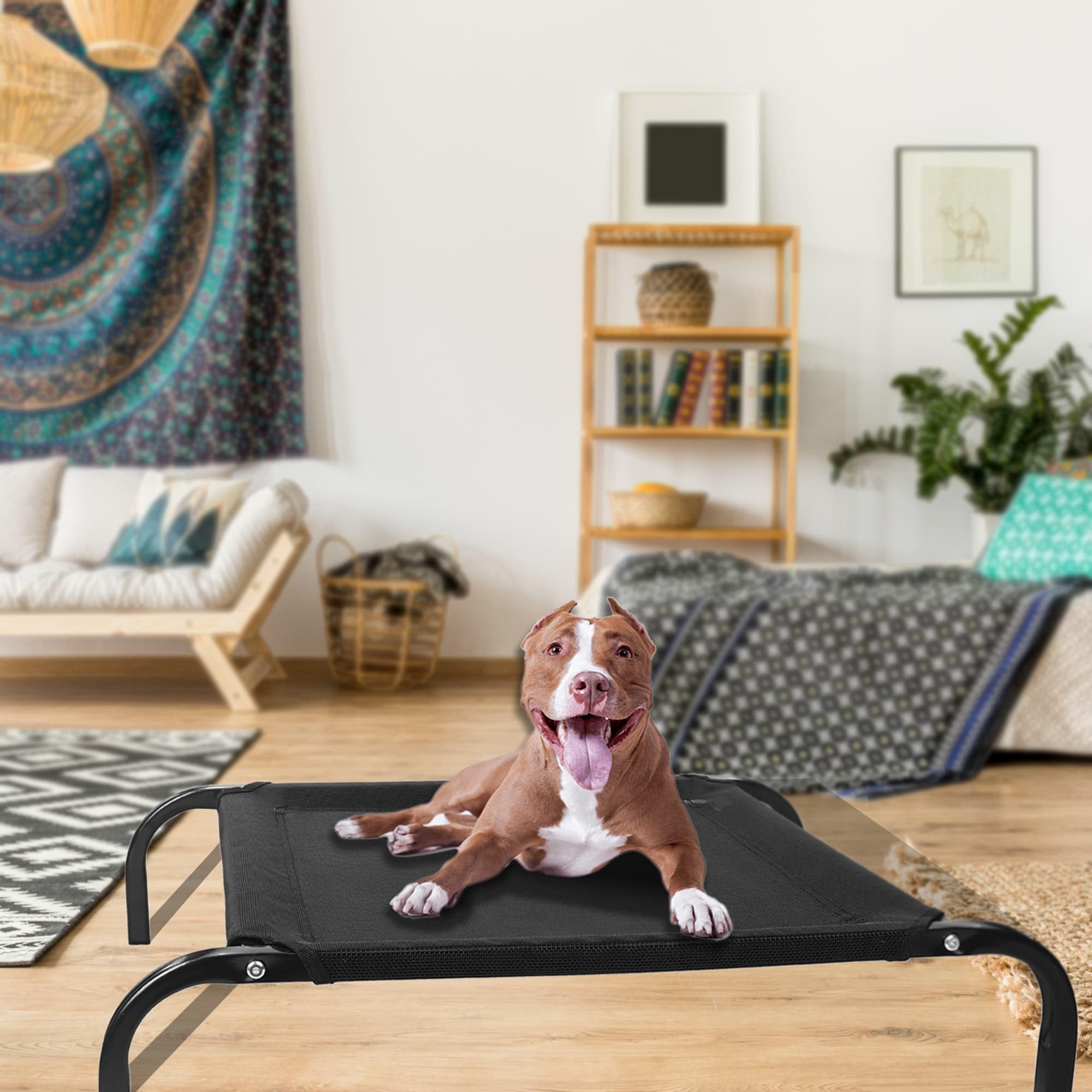 Cooling Elevated Dog Bed, Up to 176 lbs Dog Raised Pet Cot Beds with