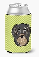 Vista 504 de Caroline's Treasures BB1293LITERK Tablero de ajedrez verde lima Weimaraner Botella de vino Hugger Funda Enfriadora Abrazador Lavable a Máquina