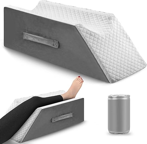 BAILABA Almohada de elevación de piernas para después de la cirugía, almohada de espuma viscoelástica para dormir, hinchazón de tobillo, promueve la
