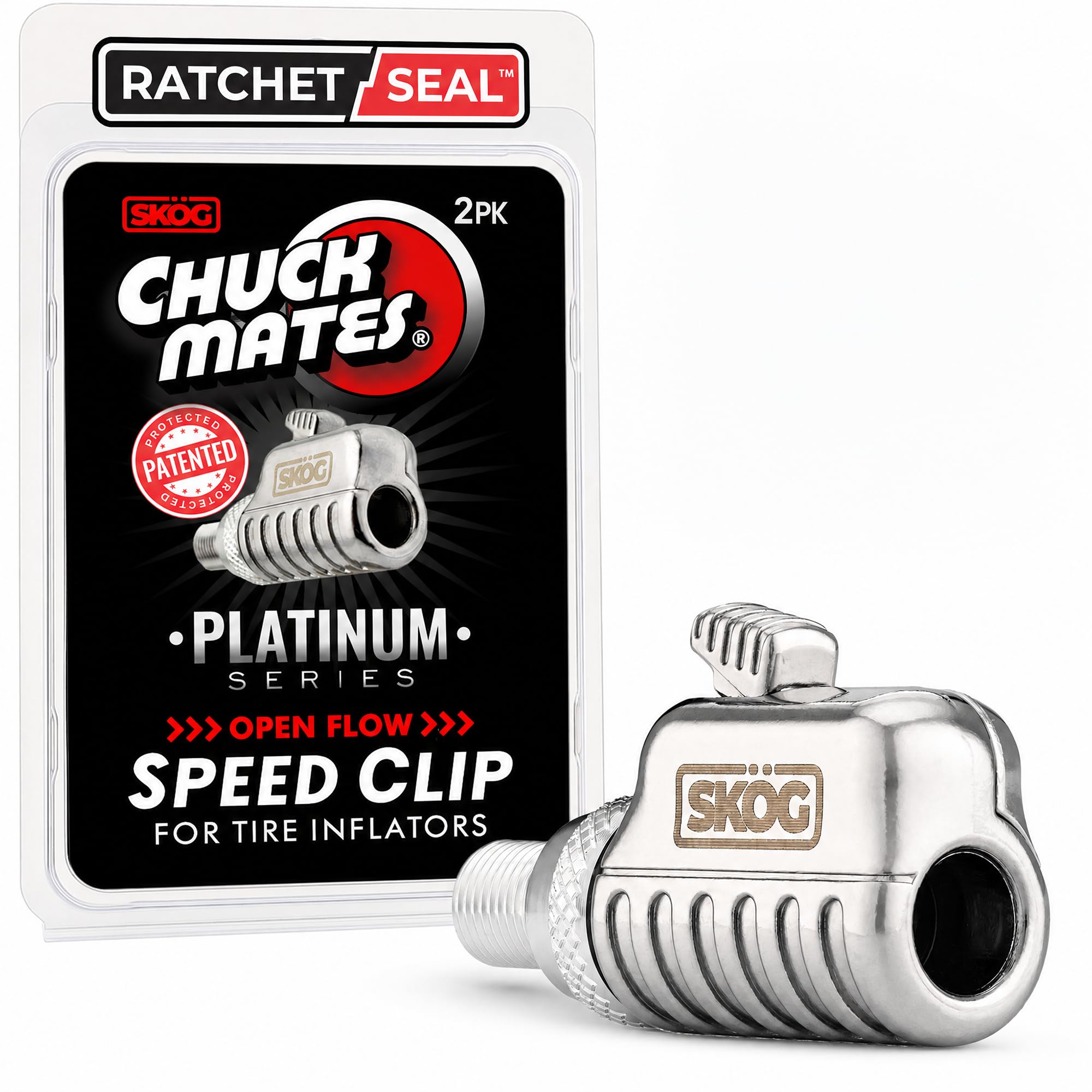 Chuck Mates Platinum Locking Air Chuck Quick-Connect, Open-Flow (1-Pack)
