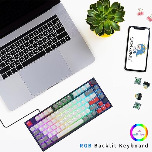 Miniatura 4 de SKYLOONG Teclado mecánico GK75 TKL - Teclado para juegos intercambiable en caliente 75% RGB - Teclas PBT de doble disparo - Teclado programable con