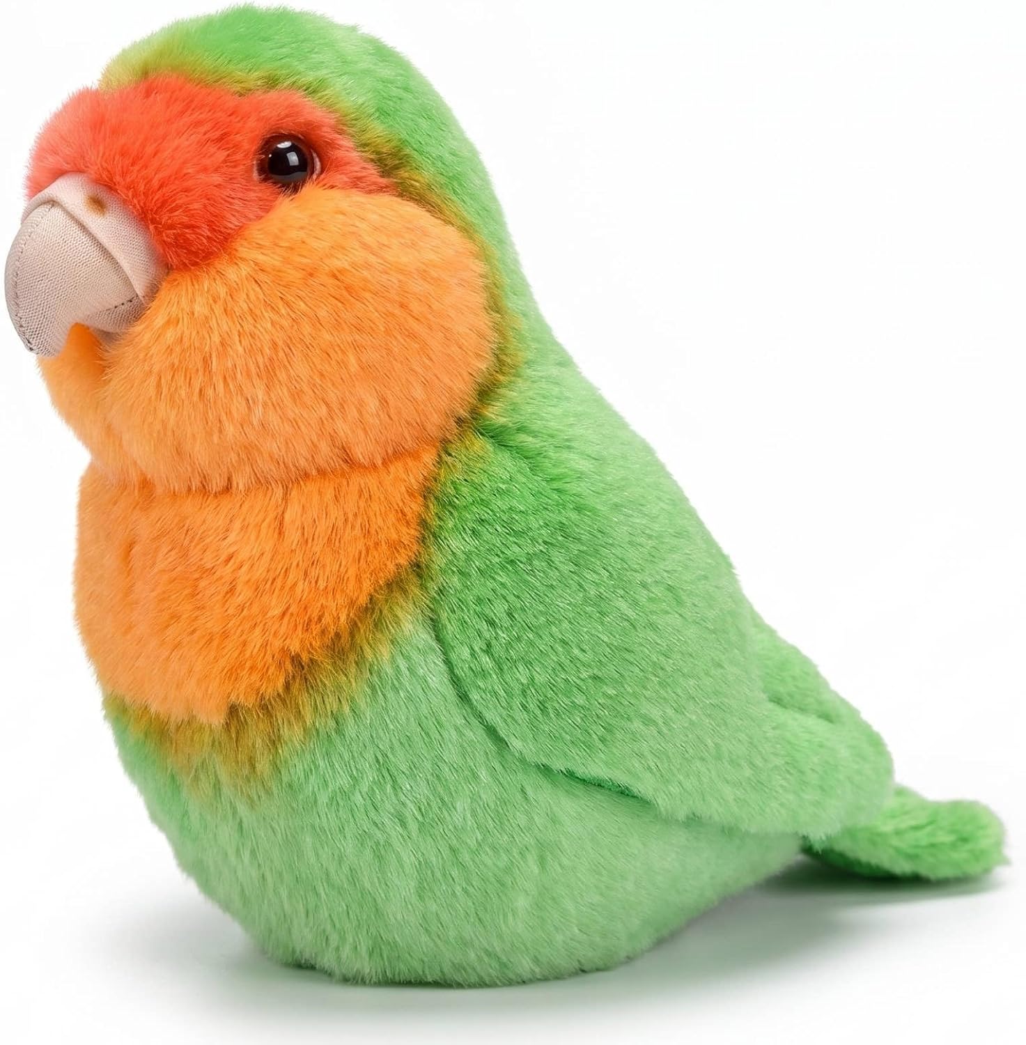 Green Fischer’s Lovebird Parrot Plush Toy - Realistic Handcrafted Stuffed Animal for Collectors and Bird Enthusiasts