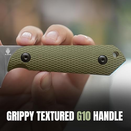 Miniatura 53 de Kizer Mini Harpoon Cuchillo de hoja fija con funda, cuchillo de caza de hoja de 3 V con mango G10, cuchillos pequeños EDC de hoja fija para camping