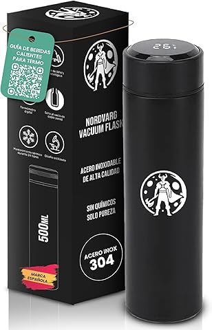 Termo café pequeño acero inoxidable, Vaso Térmico para llevar con sensor LED, Botella térmica para llevar sin fugas, botella agua gimnasio reutilizable, Envase Térmico.