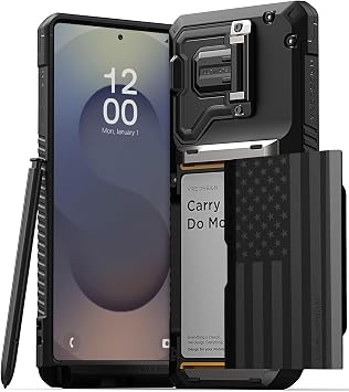 VRS DESIGN Damda Glide DuoGuard for Galaxy S25 Ultra Case 2025, Premium Sturdy Fully Covered Camera Lens Protection Cover Card Holder Wallet Case Liberty Black