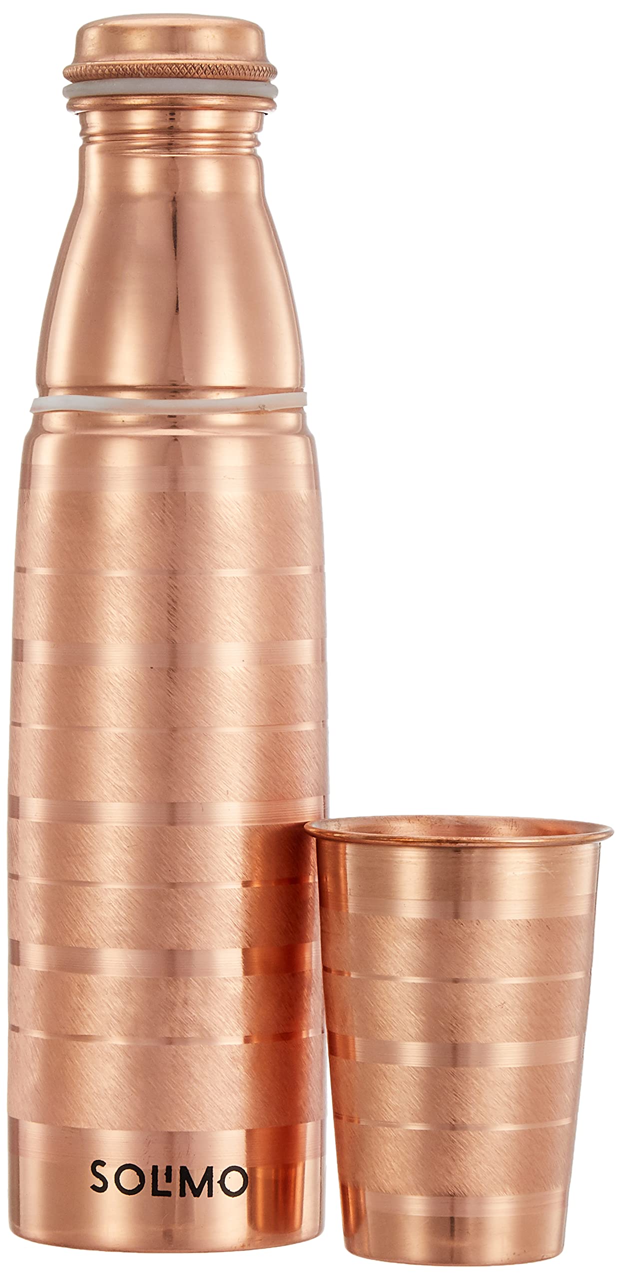 Amazon Brand - Solimo Copper Water Bottle Set With Glass |100% Copper Lining|Leak-proof & Rust-proof | 950ml (B0C33SHS8N) Amazon Price History, Amazon Price Tracker