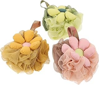 COHEALI Laços De Cabelo Para Crianças Esponja Bucha De Banho Esponja De Banho 3 Peças Bucha De Banho Bucha Flor Esponja De Malha Bucha De Banho Para Adultos Esfregão De Banheira