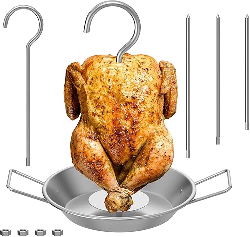 Brocheta vertical para parrilla para fumar, brocheta vertical de acero inoxidable para tacos Al Pastor Kebabs Shawarma Gyros, base de 9 pulgadas con