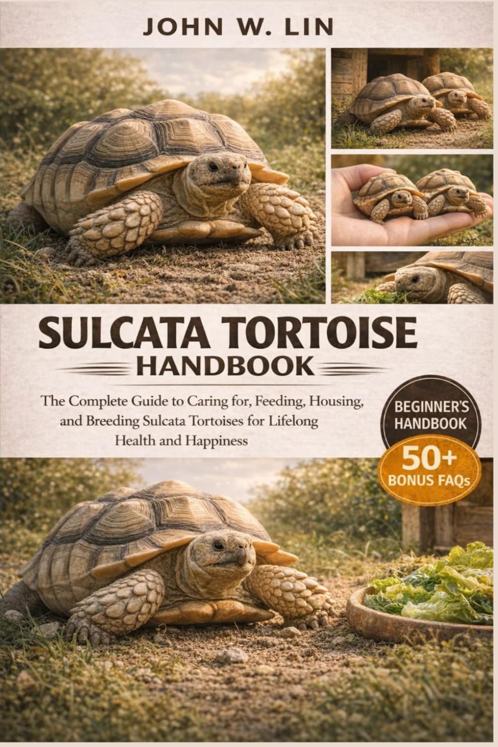 SULCATA TORTOISE HANDBOOK: The Complete Guide to Caring for, Feeding, Housing, and Breeding Sulcata Tortoises for Lifelong Health and Happiness.