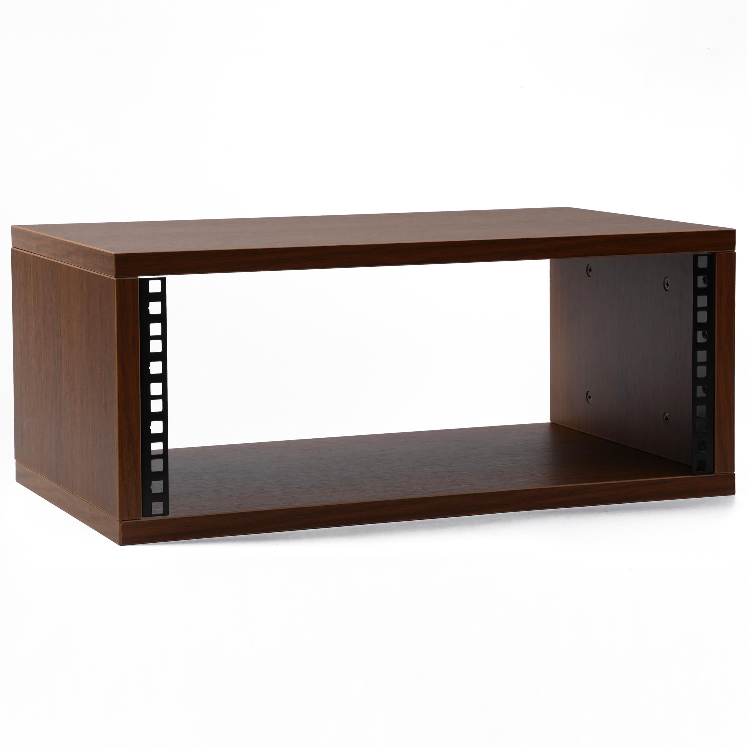 Desktop Studio Rack – 2U/3U/4U Shallow Wooden Stand for Many 19-Inch Rack-Style Audio Devices, Tabletop Mount, Natural or Walnut (Walnut Finish, 4U)