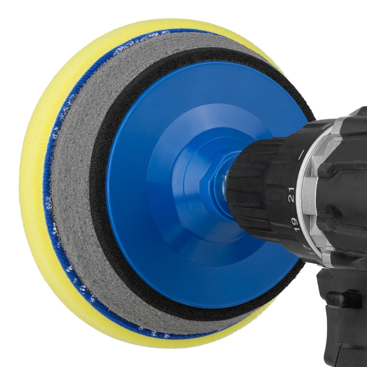 CLEANOFANT Universal POLITUR Set für Akku-Schrauber & Bohrmaschine | Polierset für Wohnwagen & Wohnmobil - Inkl. Adapter, Polierteller, Pad & Poliertuch - Entfernt Kratzer & Gebrauchsspuren