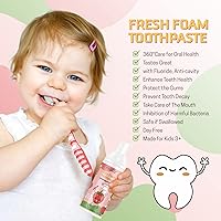 Vista 2 de Foam Toothpaste Kids, Kids Mouthwash with Fruit Flavor - Toddler Toothpaste Age for Children,360ºCare Natural Anti-Cavity Formulas with Fluoride for