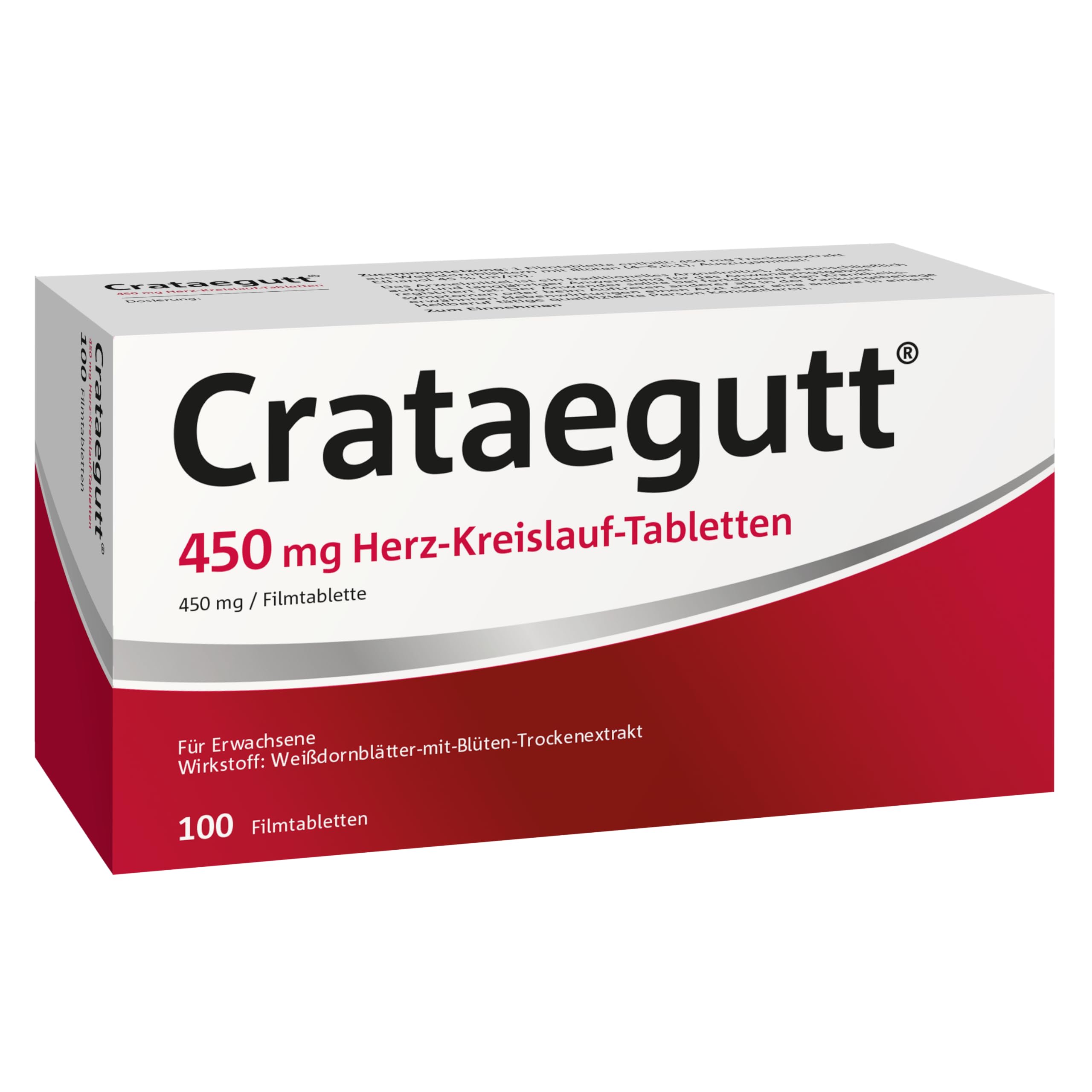 Crataegutt 450 mg Herz-Kreislauf-Tabletten, 100 pz Compressa
