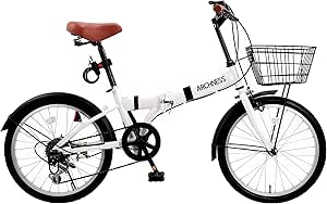 美品　MIXIU 折りたたみ自転車 ホワイト 20インチ　6段ギア Amazon | Mixiu 折りたたみ自転車 20インチ 軽量 素早く折畳可能