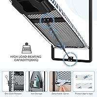 Vista 3 de KINGBOARD Tabla de planchar para colgar sobre la puerta, tabla de planchar colgante con soporte para plancha, 36" x 12" tabla de planchar compacta