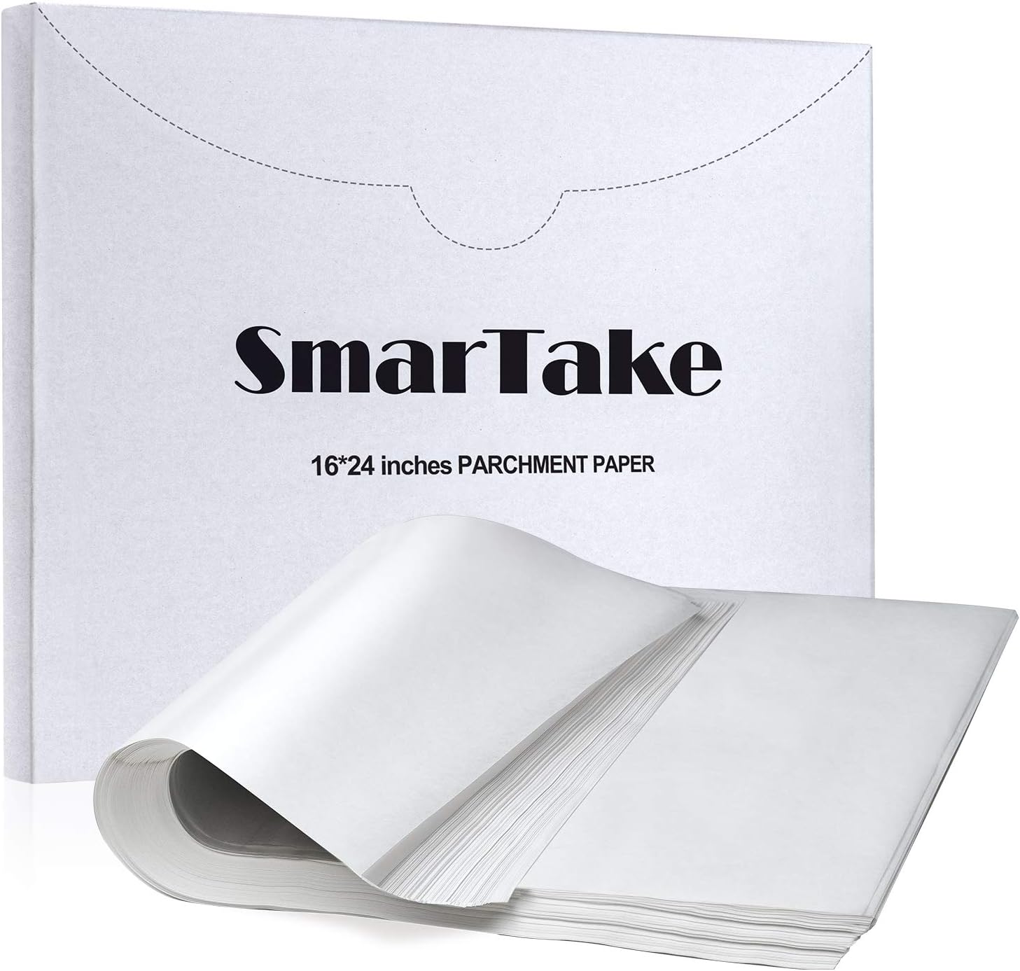 SMARTAKE 200 Pcs Parchment Paper Baking Sheets, 9x13 Inches Non-Stick Precut Baking Parchment, Suitable for Baking Grilling Air Fryer Steaming Bread Cup Cake Cookie and More (White): Home & Kitchen