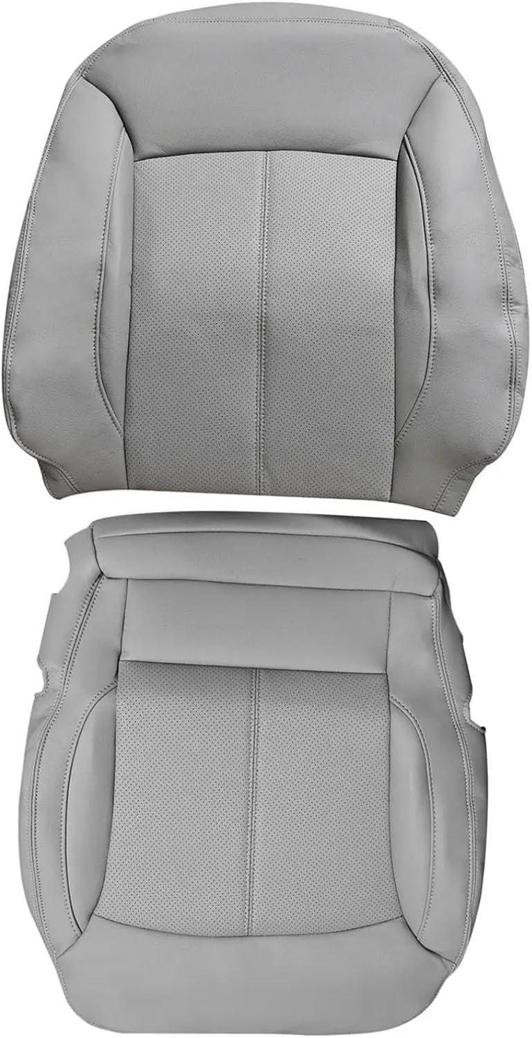 Passenger Side Bottom & Top Lean Back Seat Cover Replacement Perforated Fits for Buick Lacrosse 2010-2013 Gray