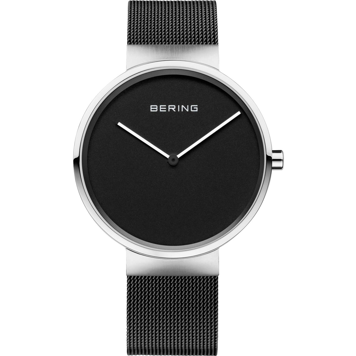 Bering Unisex Quarz Uhr | Armbanduhr 39 mm Edelstahlgehäuse und Zifferblatt | Milanaisearmband | Saphierglas | 5 ATM | 14539
