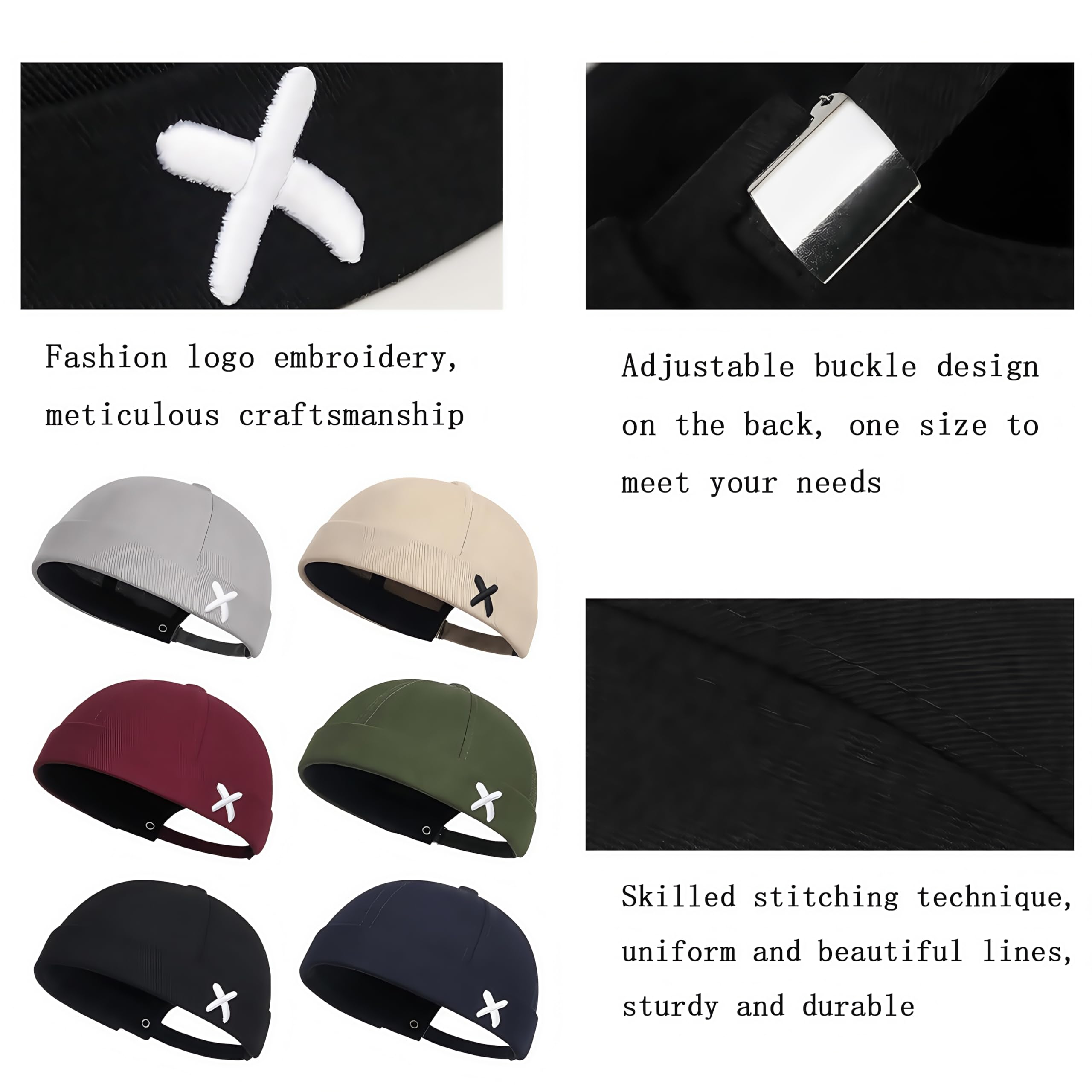 Retro Cotone Docker Hat Cappello Senza Visiera Berretto da Portuale Uomo Donna Berretto Cotone Cappellino da Portuale Uomo Retro Docker-cap da Motociclista Cappello